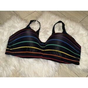 Torrid Dream Wire Free Lightly Lined Wireless Bra Pride Rainbow Womens 44DD